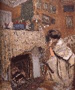 Edouard Vuillard The fireplace black s wife oil painting artist